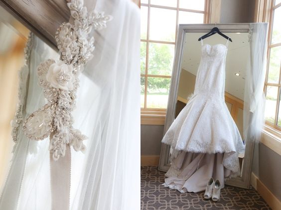 Wedding dress in the Bridal Suite at Hazeltine National Golf Club
