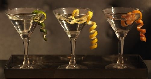 Cocktails after a golf clinic at Hazeltine National Golf Club