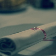 Place setting at a wedding reception at Hazeltine National Golf Club