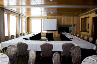 Business meeting with lots of natural lighting at Hazeltine National Golf Club