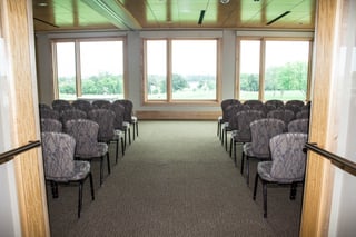 Theater set up for a training meeting at Hazeltine National Golf Club