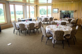 Dinner dinner overlooking the golf course at Hazeltine National Golf Club