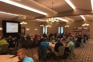 Business meeting in the ballroom at Hazeltine National Golf Club