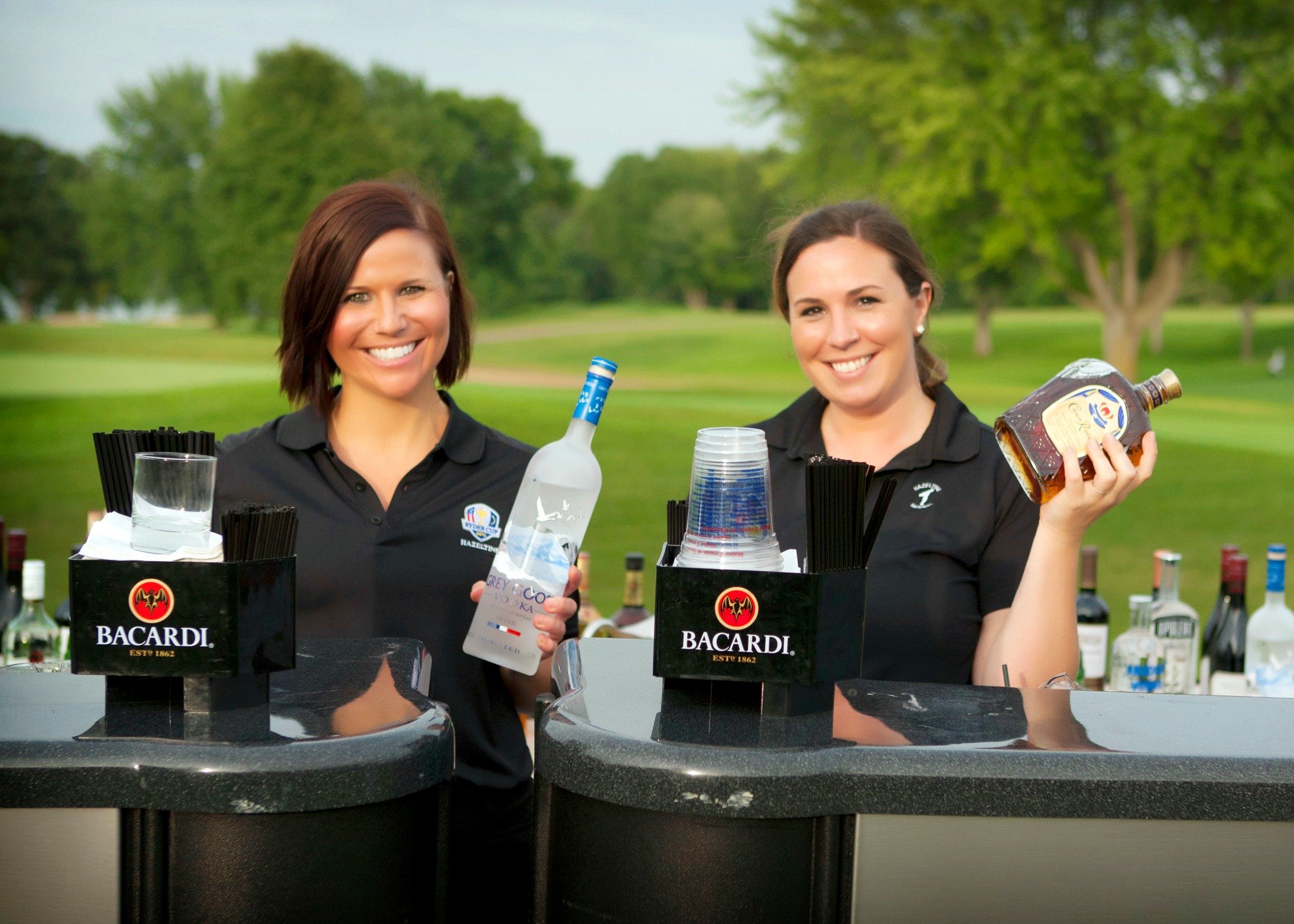 Bartenders are ready to serve at Hazeltine National Golf Club