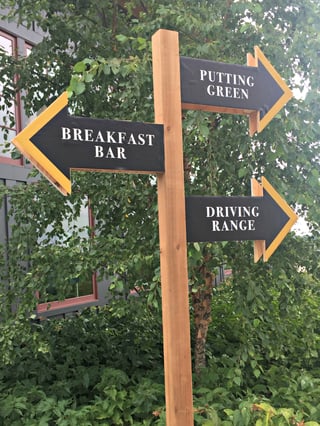 Golf Tournament Directional Signage helps guests find their way around Hazeltine National Golf Club