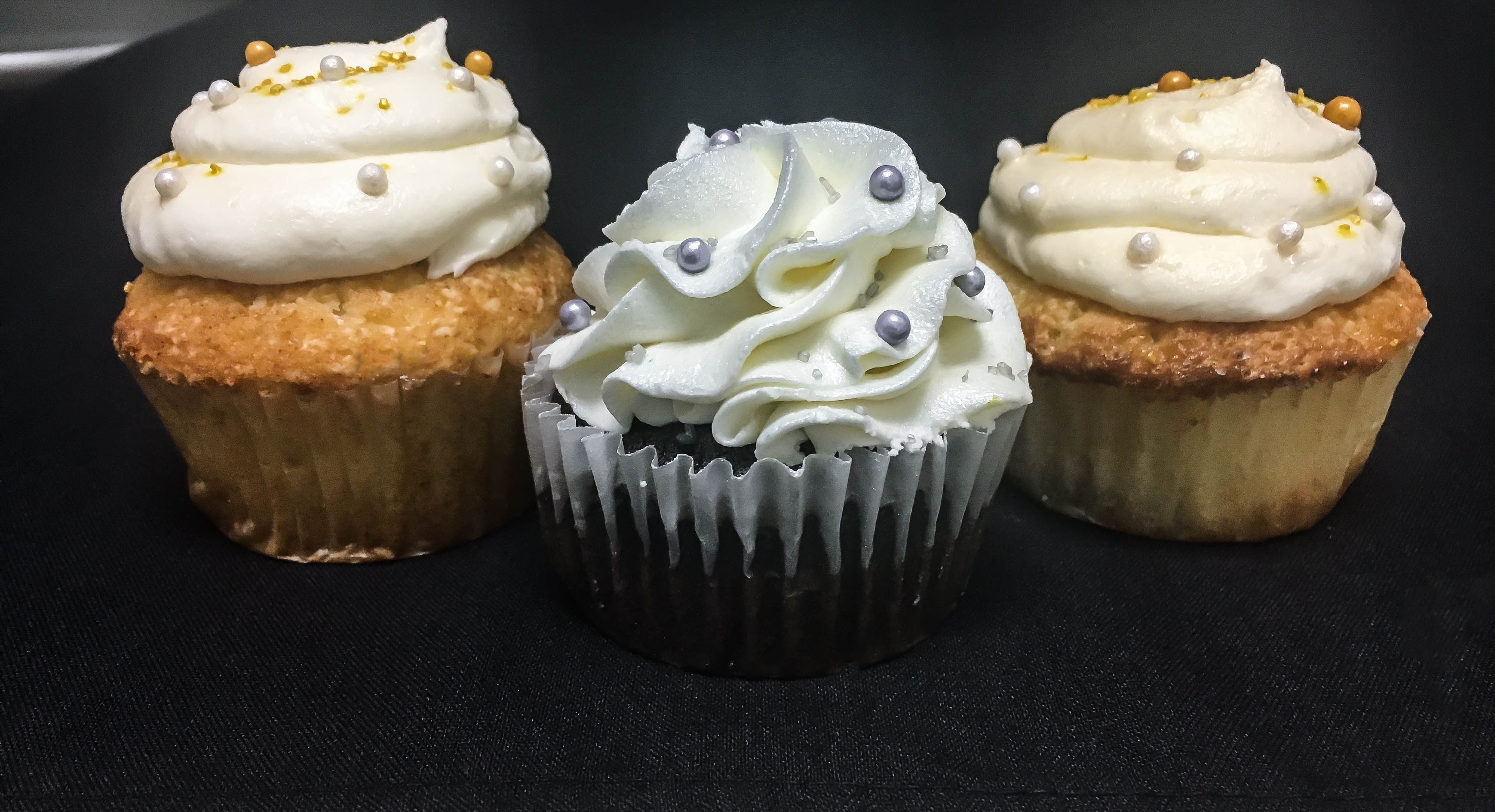 Cupcakes in team colors are dessert at a team banquet at Hazeltine National Golf Club