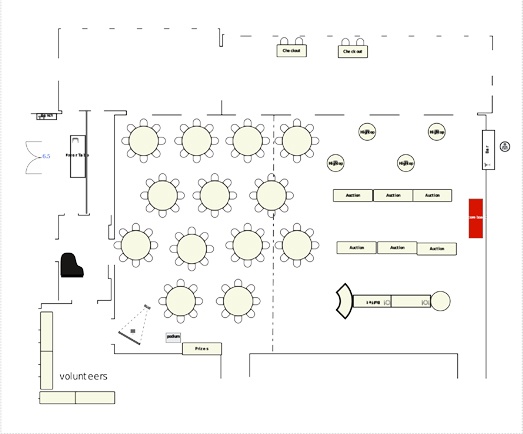 Hazeltine Ballroom set for 104
