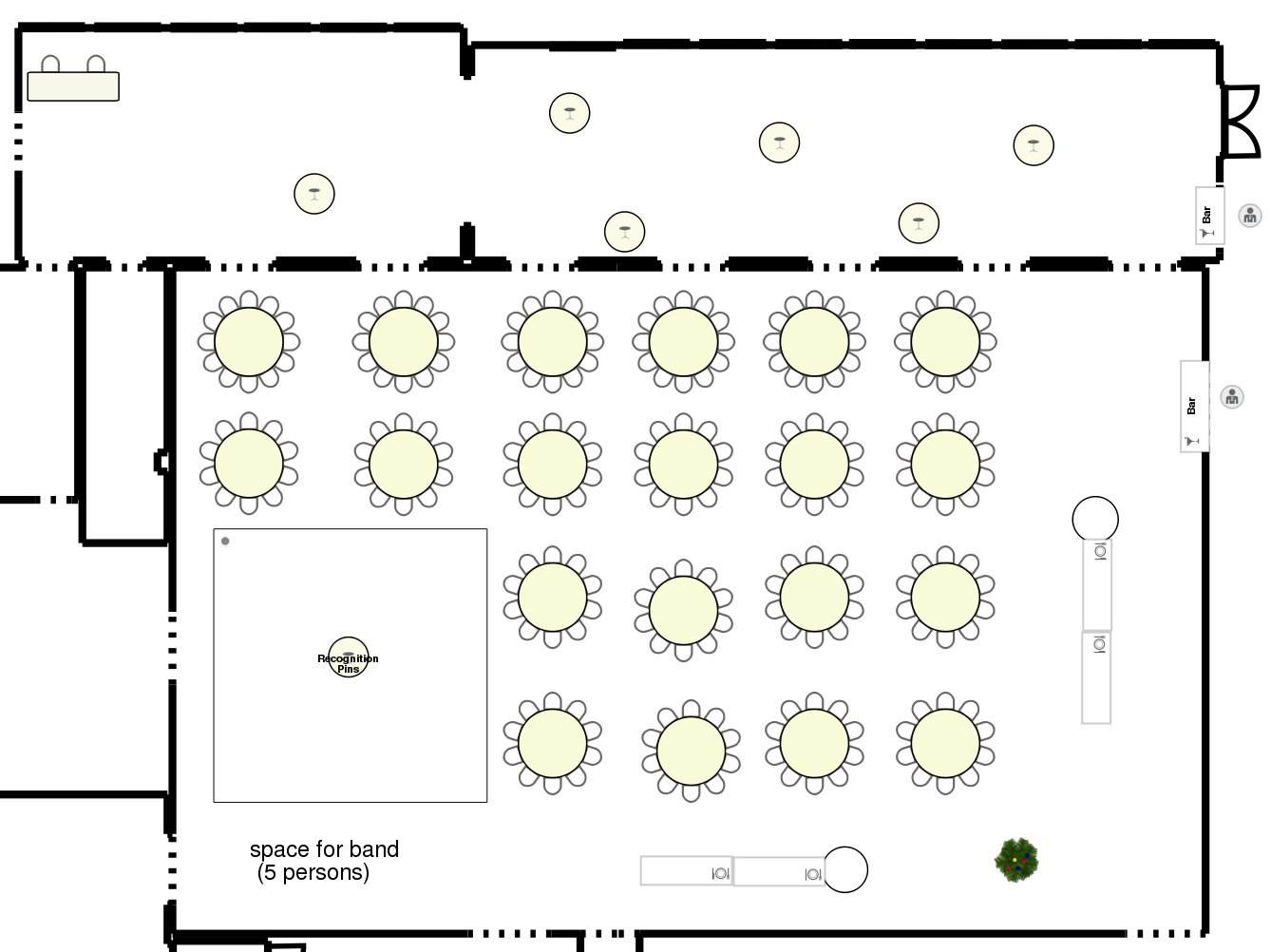 Hazeltine Ballroom set for 214