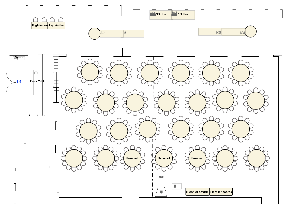 Hazeltine Ballroom set for 272