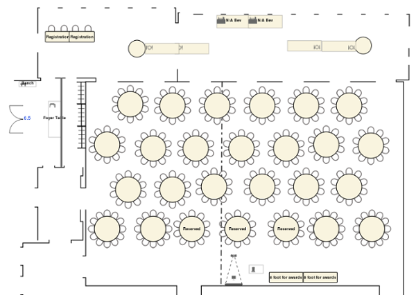 Hazeltine Ballroom set for 272