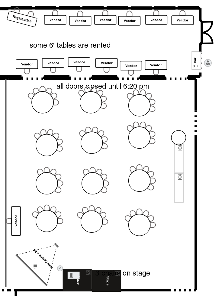 Ballroom South set for 72
