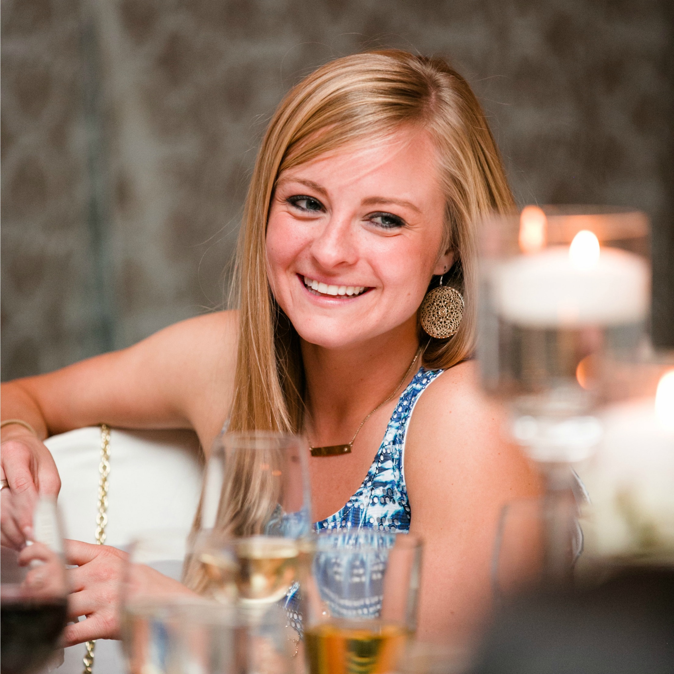 Young Woman at fundraising gala at Hazeltine National Golf Club